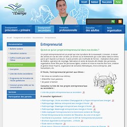 Entrepreneuriat - Documentation - Enseignement secondaire