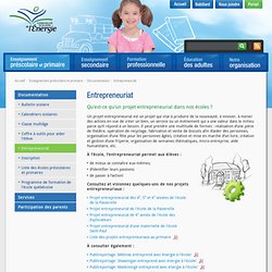 Entrepreneuriat - Documentation - Enseignement préscolaire et primaire
