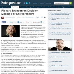 Richard Branson on Decision-Making For Entrepreneurs