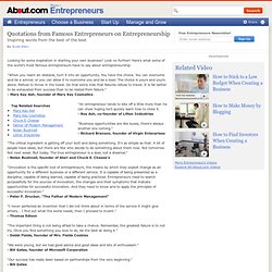 Quotations from Famous Entrepreneurs on Entrepreneurship