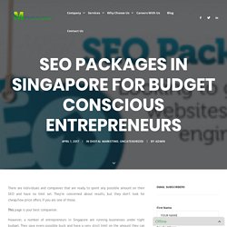 SEO Packages in Singapore for Budget Conscious Entrepreneurs