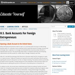 U.S. BANK ACCOUNT FOR FOREIGNERS