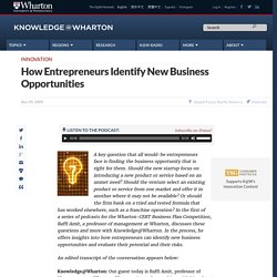 How Entrepreneurs Identify New Business Opportunities