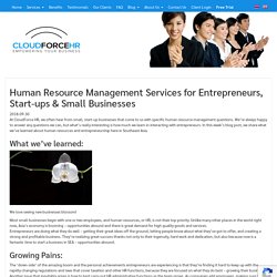 Human Resource Management Services for Entrepreneurs, Start-ups & Small Businesses