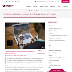 Entrepreneurs spreading business with mobile app & responsive website