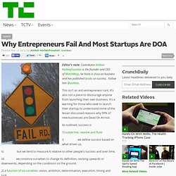 Why Entrepreneurs Fail And Most Startups Are DOA
