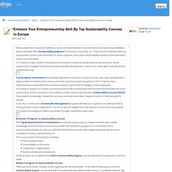 Enhance Your Entrepreneurship Skill By Top Sustainability Courses In Europe