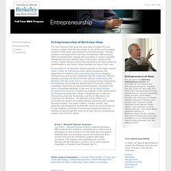 Entrepreneurship, MBA Program, Berkeley-Haas
