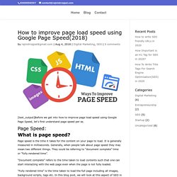 How to improve page load speed using Google Page Speed(2018)