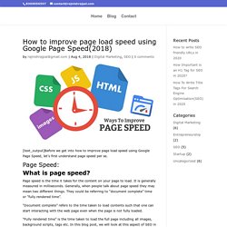 How to improve page load speed using Google Page Speed(2018)