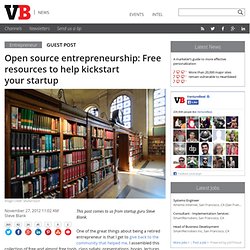 Open source entrepreneurship: Free resources to help kickstart your startup