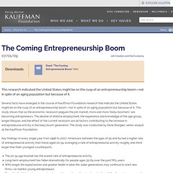 The Coming Entrepreneurship Boom