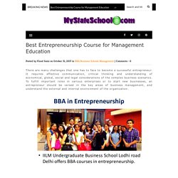 Best Entrepreneurship Course for Management Education
