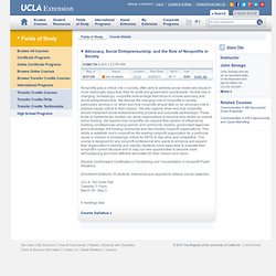 UCLA Extension : Advocacy, Social Entrepreneurship, and the Role of Nonprofits in Society