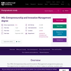 MSc Entrepreneurship and Innovation Management Degree