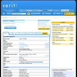 Fiche entreprise UBISOFT FRANCE - 421613266 - Retrouvez la fiche de l'entreprise UBISOFT FRANCE
