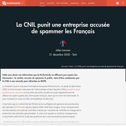 La CNIL punit une entreprise accusée de spammer les Français