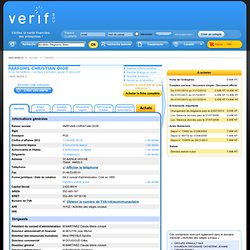 Fiche entreprise PARFUMS CHRISTIAN DIOR - 552065187 - Retrouvez la fiche de l'entreprise PARFUMS CHRISTIAN DIOR