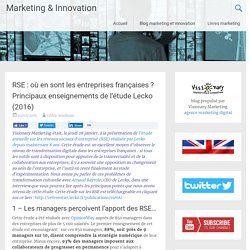 RSE : où en sont les entreprises françaises ? Principaux enseignements de l'étude Lecko (2016)