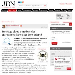 Stockage cloud : un tiers des entreprises françaises l'ont adopté