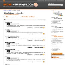 Entreprises Formation continue annuaire internet et informatique, Rhône-Alpes - Rhône Numérique