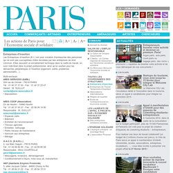 Entreprises d'insertion - Paris.fr