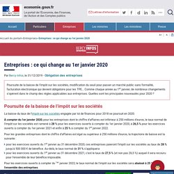 Entreprises : ce qui change au 1er janvier 2020