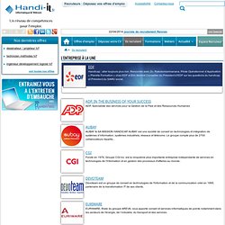 Les entreprises qui recrutent - Emploi - Handi-it.fr