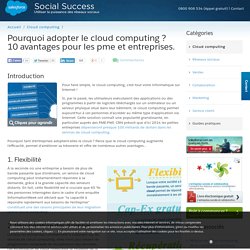 Les 10 avantages du cloud computing pour les entreprises et PME