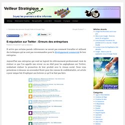 E-réputation sur Twitter : Erreurs des entreprises
