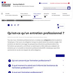 En quoi consiste l'entretien professionnel ?