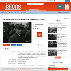 Média contrôlé-Entrevue Pétain-Hitler à Montoire 24 oct 1940