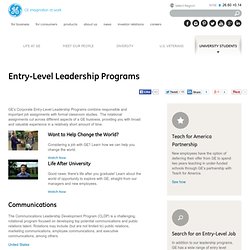 Entry-Level Leadership Programs