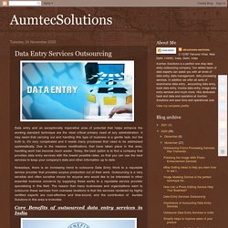 Data Entry Services Outsourcing