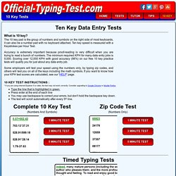 Free 10 Key Data Entry Tests - Official-Typing-Test.com