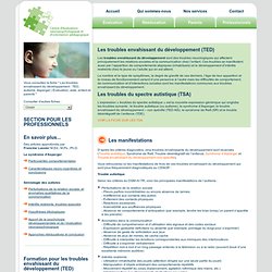 Les troubles envahissant du développement : TED, autisme, Asperger