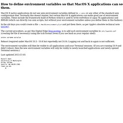Environment Variables for MacOS X Applications