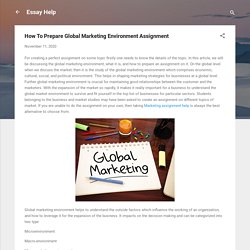 Prepare Global Marketing Environment Assignment