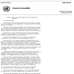 A/RES/42/187 Report of the World Commission on Environment and Development