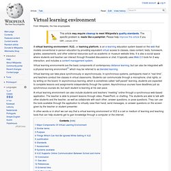Virtual learning environment