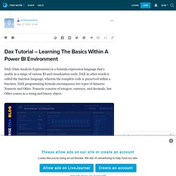 Dax Tutorial – Learning The Basics Within A Power BI Environment: enterprisedna — LiveJournal