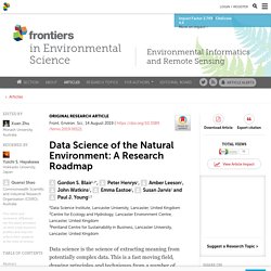 Data Science of the Natural Environment: A Research Roadmap
