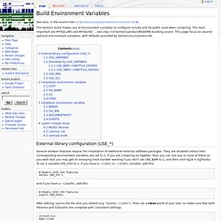 Build Environment Variables - Genomewiki