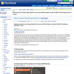 Setting Up An Android App Build Environment With Eclipse, Android SDK, PhoneGap (Ubuntu 11.04
