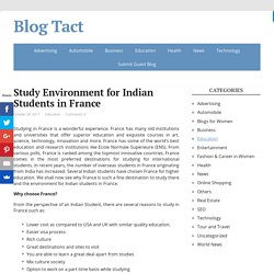 Study Environment for Indian Students in France
