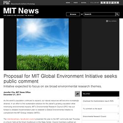 Proposal for MIT Global Environment Initiative seeks public comment