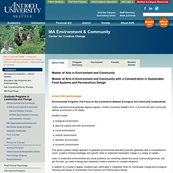 MA Environment and Community - Antioch University Seattle