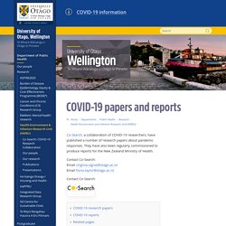 Papers and reports, Health Environment and Infection Research Unit (HEIRU), University of Otago, Wellington, University of Otago, New Zealand