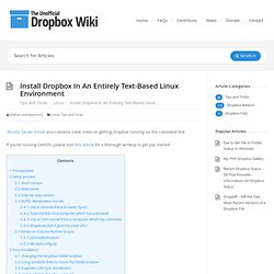 Text Based Linux Install - Dropbox Wiki