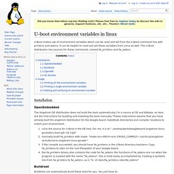 U-boot environment variables in linux